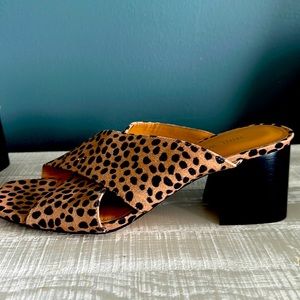 Size 9 Nine West leopard print mules